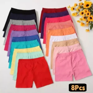 8 Pack Girls Cotton Safety Shorts