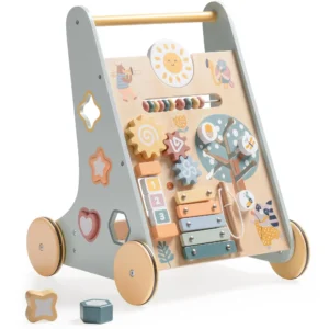 Wooden Baby Walker with Activity Center