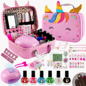 Kids Washable Makeup & Nail Art Kit for Girls